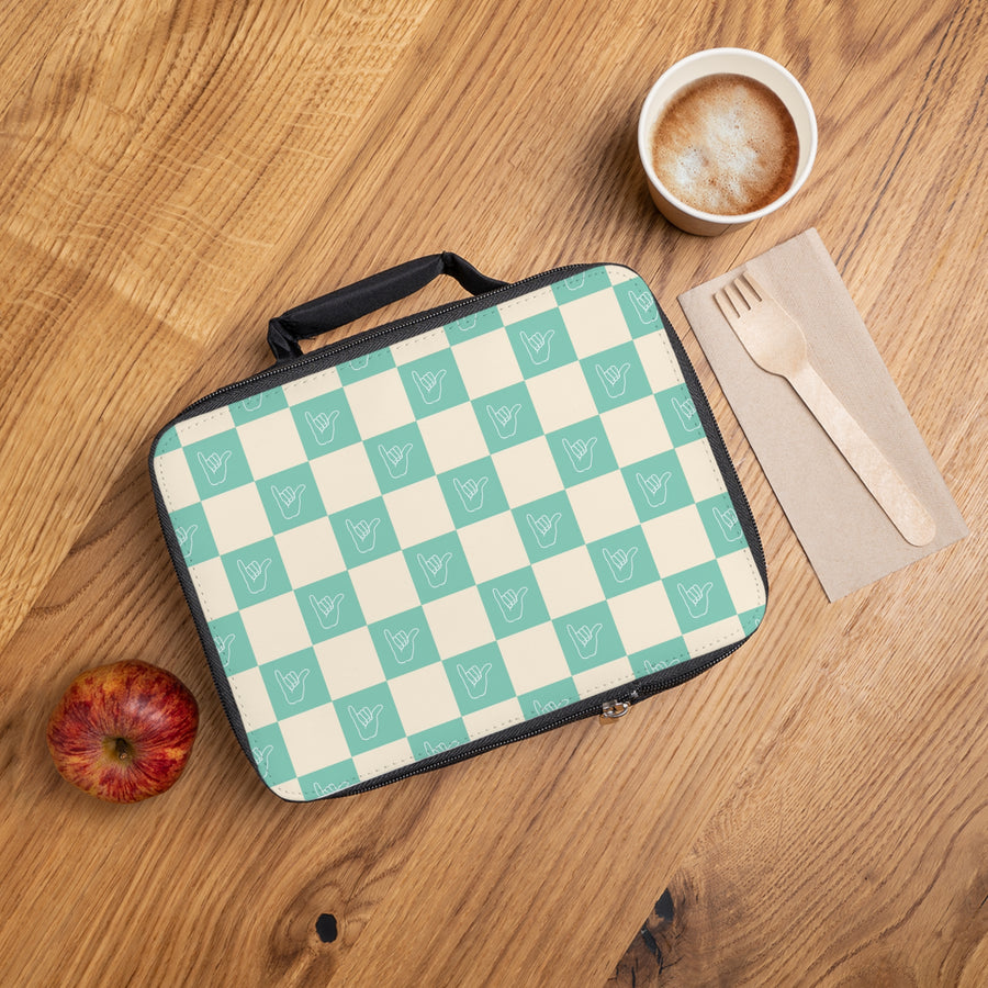 Pink Checkerboard Bento Box Lunch Kit