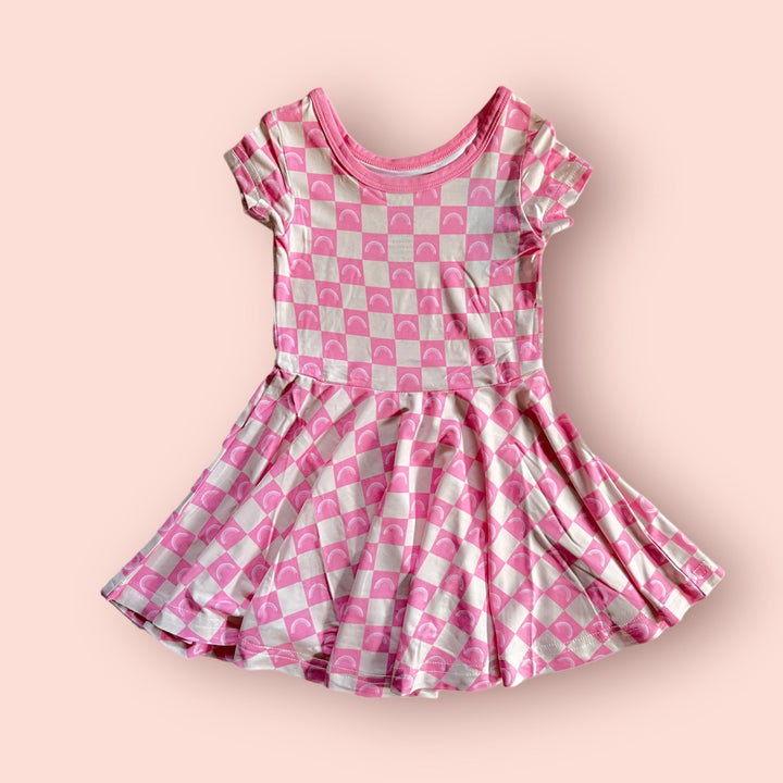 Rainbow Checkerboard Dress