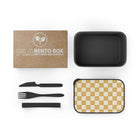 Checkerboard Bento Box with Band and Utensils