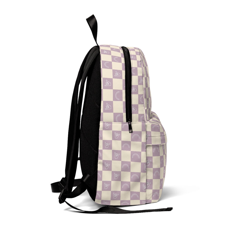 Checkerboard Lazy Wind Big Bag in Lilac & Yellow