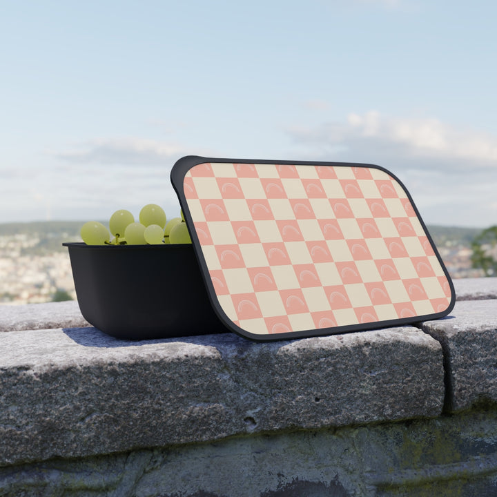 Pink Bento Box with Band and Utensils